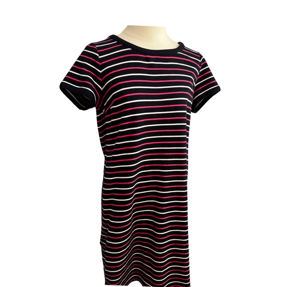 Talbots Dresses & Skirts - Talbots Womens Navy Pink White Striped Cotton Short Sleeve T-Shirt Dress Size S